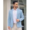 COOFANDY Men’s Casual Blazer Jacket One Button Suit Jackets Lightweight Knit Sport Coat(Light Blue)