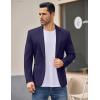 COOFANDY Men’s Casual Blazer Jacket One Button Suit Jackets Lightweight Knit Sport Coat(Navy Blue)