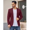 COOFANDY Men’s Casual Blazer Jacket One Button Suit Jackets Lightweight Knit Sport Coat(Wine Red)
