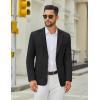 COOFANDY Men’s Casual Blazer Jacket Slim Fit Two Button Suit Jackets Lightweight Knit Sport Coat(Black)