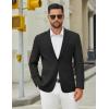 COOFANDY Men’s Casual Blazer Jacket Slim Fit Two Button Suit Jackets Lightweight Knit Sport Coat(Black)