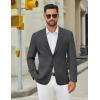 COOFANDY Men’s Casual Blazer Jacket Slim Fit Two Button Suit Jackets Lightweight Knit Sport Coat(Dark Grey)