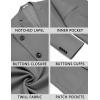 COOFANDY Men’s Casual Blazer Jacket Slim Fit Two Button Suit Jackets Lightweight Knit Sport Coat(Grey)