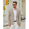 COOFANDY Men’s Casual Blazer Jacket Slim Fit Two Button Suit Jackets Lightweight Knit Sport Coat(Khaki)
