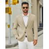 COOFANDY Men’s Casual Blazer Jacket Slim Fit Two Button Suit Jackets Lightweight Knit Sport Coat(Light Khaki)