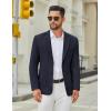 COOFANDY Men’s Casual Blazer Jacket Slim Fit Two Button Suit Jackets Lightweight Knit Sport Coat(Navy Blue)