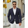 COOFANDY Men’s Casual Blazer Jacket Slim Fit Two Button Suit Jackets Lightweight Knit Sport Coat(Navy Blue)
