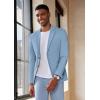 COOFANDY Men’s Casual Blazer Lightweight Slim Fit Suit Jacket Two Button Cotton Sport Coats(Light Blue)