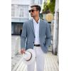 COOFANDY Men’s Casual Blazer Lightweight Slim Fit Suit Jacket Two Button Cotton Sport Coats(Light Blue)