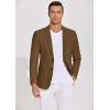 COOFANDY Men’s Casual Blazer Lightweight Slim Fit Suit Jacket Two Button Cotton Sport Coats(Light Brown)