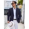 COOFANDY Men’s Casual Blazer Lightweight Slim Fit Suit Jacket Two Button Cotton Sport Coats(Navy Blue)