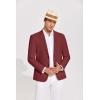 COOFANDY Men’s Casual Blazer Lightweight Slim Fit Suit Jacket Two Button Cotton Sport Coats(Wine Red)