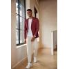 COOFANDY Men’s Casual Blazer Lightweight Slim Fit Suit Jacket Two Button Cotton Sport Coats(Wine Red)