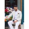 COOFANDY Men’s Casual Blazer One Button Sport Coats Lightweight Suit Jacket(White)