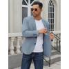 COOFANDY Men’s Casual Blazer Regular Fit Lightweight Two Button Sport Coat Suit Jacket(Light Blue)