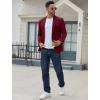 COOFANDY Men’s Casual Blazer Regular Fit Lightweight Two Button Sport Coat Suit Jacket(Wine Red)