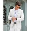 COOFANDY Men’s Casual Blazer Slim Fit Lightweight Sport Coat Two Button Suit Jacket(White)