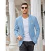 COOFANDY Mens Casual Blazer Slim Fit Sport Coats One Button Business Suit Jacket(Light Blue)