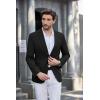 COOFANDY Men’s Casual Blazer Slim Fit Sport Coats Two Button Knit Textured Suit Jacket(Black)