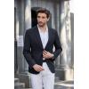 COOFANDY Men’s Casual Blazer Slim Fit Sport Coats Two Button Knit Textured Suit Jacket(Dark Blue)