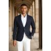 COOFANDY Men’s Casual Blazer Slim Fit Sport Coats Two Button Knit Textured Suit Jacket(Dark Blue)