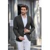 COOFANDY Men’s Casual Blazer Slim Fit Sport Coats Two Button Knit Textured Suit Jacket(Dark Grey)
