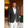 COOFANDY Men’s Casual Blazer Slim Fit Sport Coats Two Button Knit Textured Suit Jacket(Dark Grey)