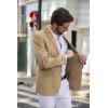 COOFANDY Men’s Casual Blazer Slim Fit Sport Coats Two Button Knit Textured Suit Jacket(Khaki)