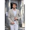 COOFANDY Men’s Casual Blazer Slim Fit Sport Coats Two Button Knit Textured Suit Jacket(Light Grey)