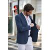 COOFANDY Men’s Casual Blazer Slim Fit Sport Coats Two Button Knit Textured Suit Jacket(Navy Blue)