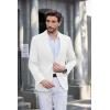 COOFANDY Men’s Casual Blazer Slim Fit Sport Coats Two Button Knit Textured Suit Jacket(White)