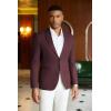 COOFANDY Men’s Casual Blazer Slim Fit Sport Coats Two Button Knit Textured Suit Jacket(Wine Red)