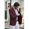 COOFANDY Men’s Casual Blazer Slim Fit Sport Coats Two Button Knit Textured Suit Jacket(Wine Red)