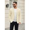 COOFANDY Men’s Casual Blazer Slim Fit Suit Jackets Two Button Lightweight Knit Sport Coat(Beige)