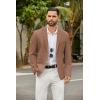 COOFANDY Men’s Casual Blazer Slim Fit Suit Jackets Two Button Lightweight Knit Sport Coat(Brown)