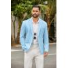 COOFANDY Men’s Casual Blazer Slim Fit Suit Jackets Two Button Lightweight Knit Sport Coat(Light Blue)