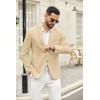 COOFANDY Men’s Casual Blazer Slim Fit Suit Jackets Two Button Lightweight Knit Sport Coat(Light Khaki)