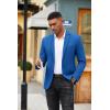 COOFANDY Men’s Casual Blazer Slim Fit Suit Jackets Two Button Lightweight Knit Sport Coat(Royal Blue)