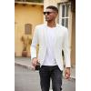 COOFANDY Men’s Casual Blazer Slim Fit Suit Jackets Two Button Lightweight Knit Sport Coat(White)