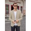 COOFANDY Men’s Casual Blazer Two Button Sport Coats Lightweight Printed Lining Suit Jacket(Light Khaki)