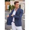 COOFANDY Men’s Casual Blazer Two Button Sport Coats Lightweight Printed Lining Suit Jacket(Navy Blue)