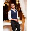 COOFANDY Men’s Casual Business Vests Lightweight Waistcoat Slim Fit Suit Vest(01-navy Blue)