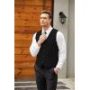 COOFANDY Men’s Casual Business Vests Lightweight Waistcoat Slim Fit Suit Vest(Black B)