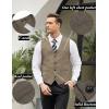 COOFANDY Men’s Casual Business Vests Lightweight Waistcoat Slim Fit Suit Vest(Brown)