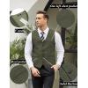 COOFANDY Men’s Casual Business Vests Lightweight Waistcoat Slim Fit Suit Vest(Dark Green)