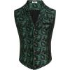 COOFANDY Men’s Casual Business Vests Lightweight Waistcoat Slim Fit Suit Vest(Green Paisley)
