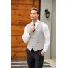 COOFANDY Men’s Casual Business Vests Lightweight Waistcoat Slim Fit Suit Vest(Light Grey)