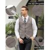 COOFANDY Men’s Casual Business Vests Lightweight Waistcoat Slim Fit Suit Vest(Light Khaki)