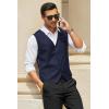 COOFANDY Men’s Casual Business Vests Lightweight Waistcoat Slim Fit Suit Vest(Navy)