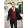 COOFANDY Men’s Casual Business Vests Lightweight Waistcoat Slim Fit Suit Vest(Wine Red)